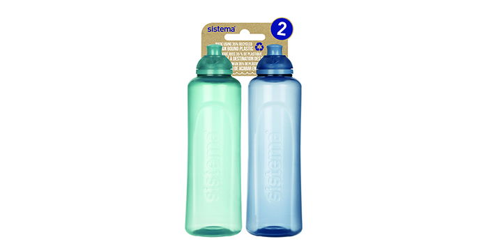 Sistema Water Bottle - 2-Pack - 480 mL - Mountain Blue/Teal Stone